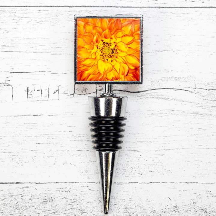 Dahlia Wine Bottle Stopper for wholesale by Wyldeflower Studio