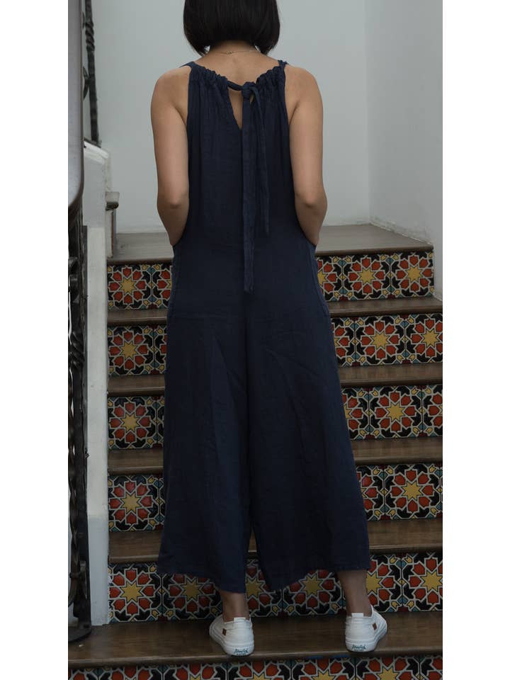 Merci Marie - Wholesale Jumpsuit - Women's - Linen Racer Back Jumper #197125