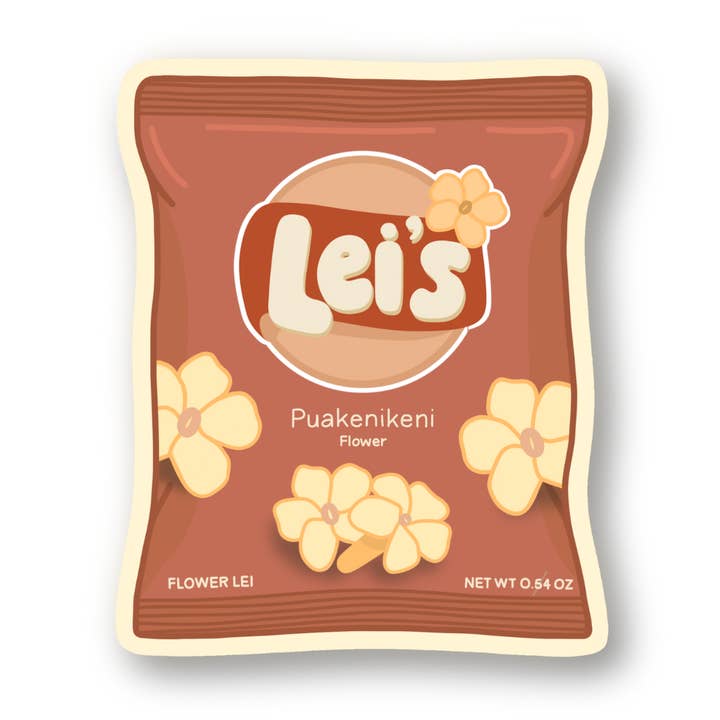 Bag of Lei's Sticker - Puakenikeni for wholesale by Hananea Hawaii