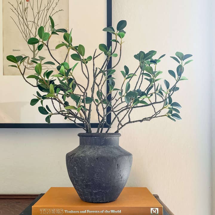 Hycroft Home Decor - Wholesale Vase - Senna Terracotta Vase – Flared Neck, Charcoal Finish3