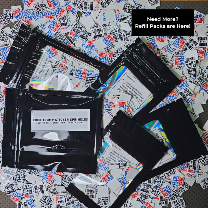 Sticky Bunny Stickers - Wholesale Sticker - Anti-Trump CONfetti Stickers | Fuck Trump Sticker Sprinkles | Trump Sucks | FDT | Anti-Trump Sticker | Mini Protest Stickers6