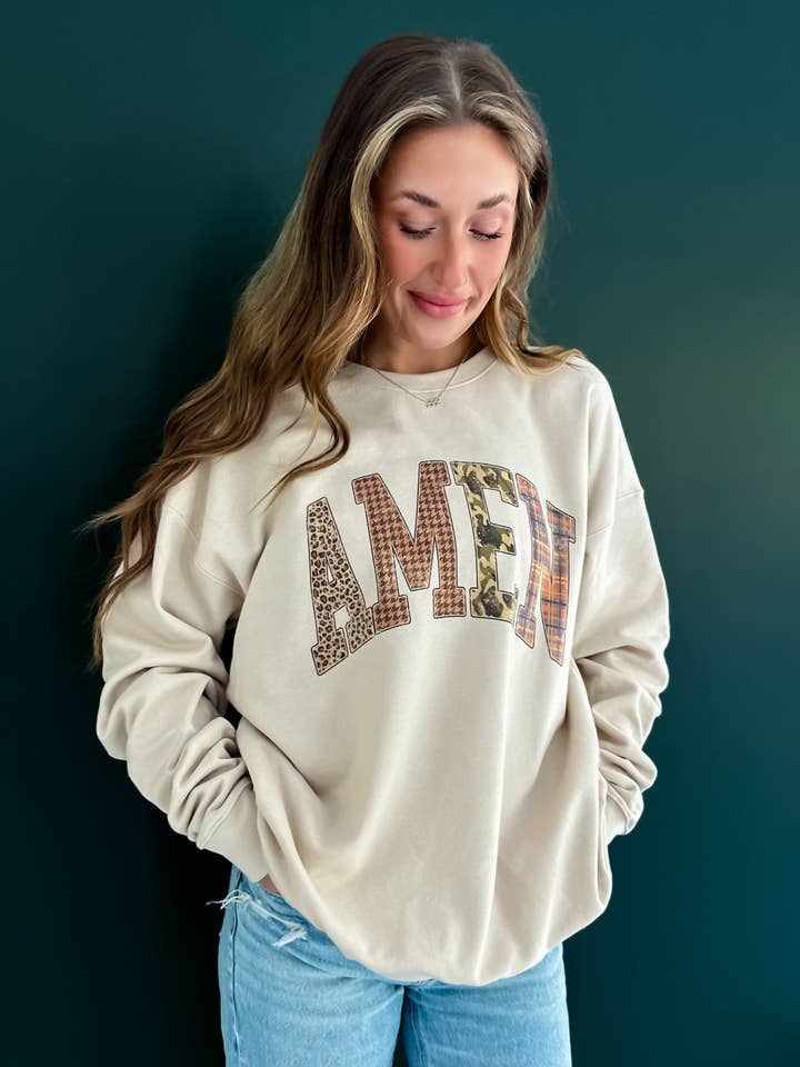 AMEN Patchwork Sweatshirt for wholesale by Worthy Wear