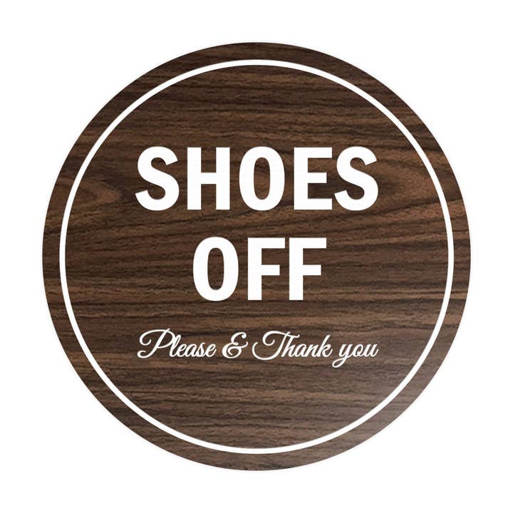 Signs ByLITA Circle Shoes off Please Thank you Sign for wholesale by All Quality