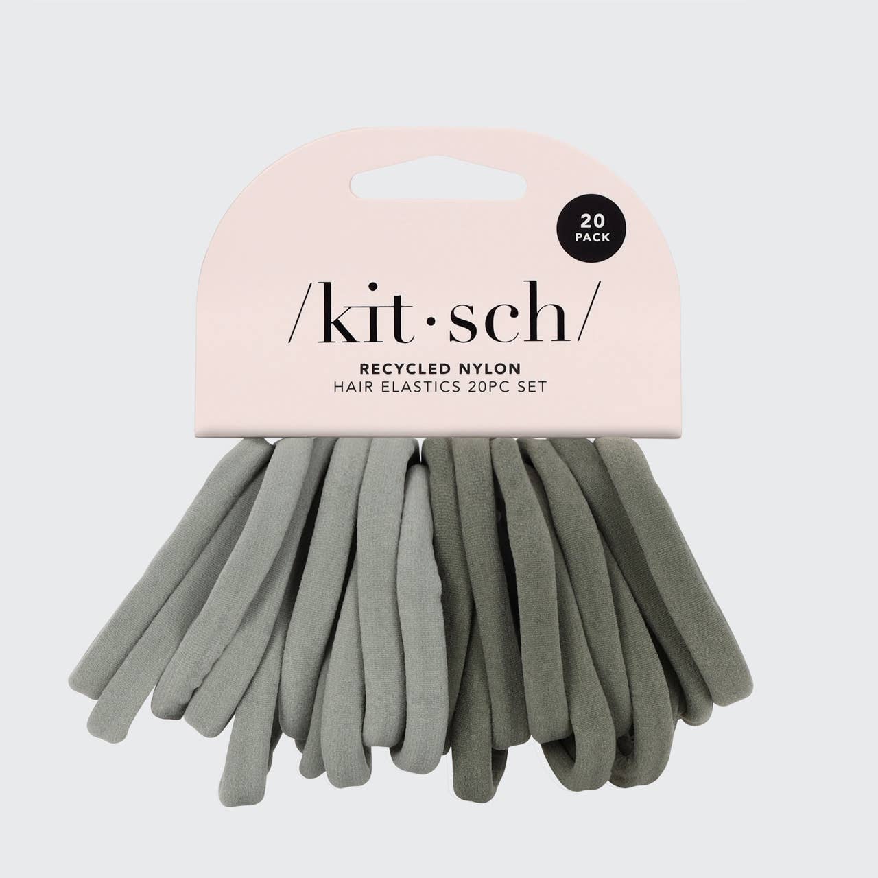 KITSCH - Wholesale Hair Tie - Eco-Friendly Nylon Elastics 20pc - Eucalyptus3
