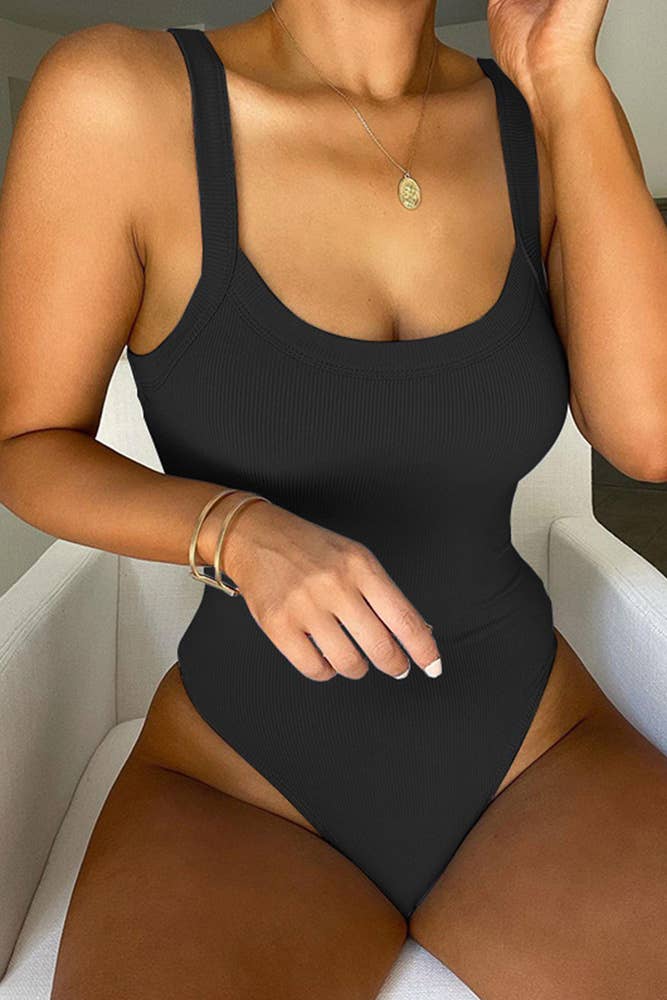 UNISHE - Wholesale Bodysuit - Women's - Ribbed Knitting Spaghetti Bodysuit ZZKF8719