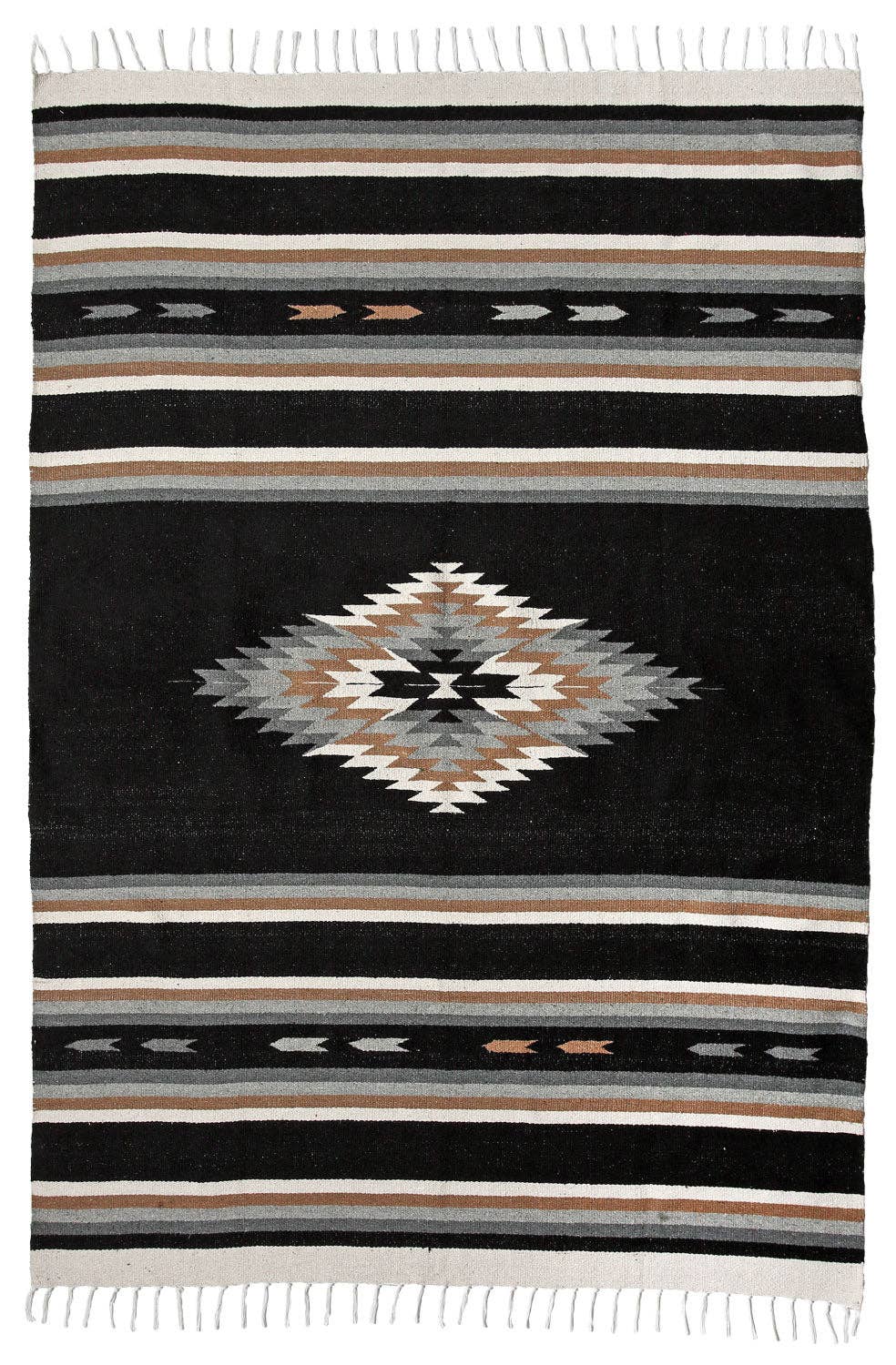 El Paso Saddleblanket - Wholesale Throw Blanket - La Paz Blanket - Black