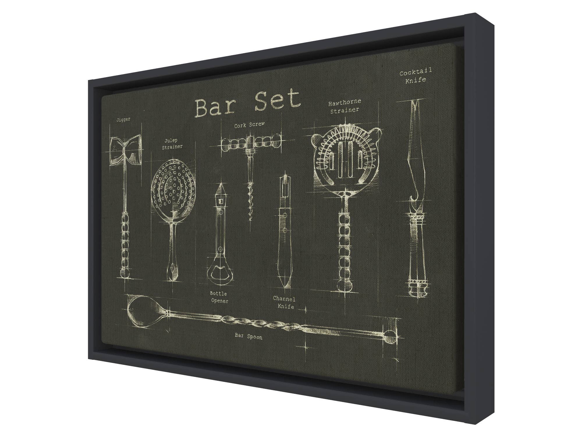 SPLASHWORKS - Vente Affiche d'art - Barware Décoration murale « Bar Set »2