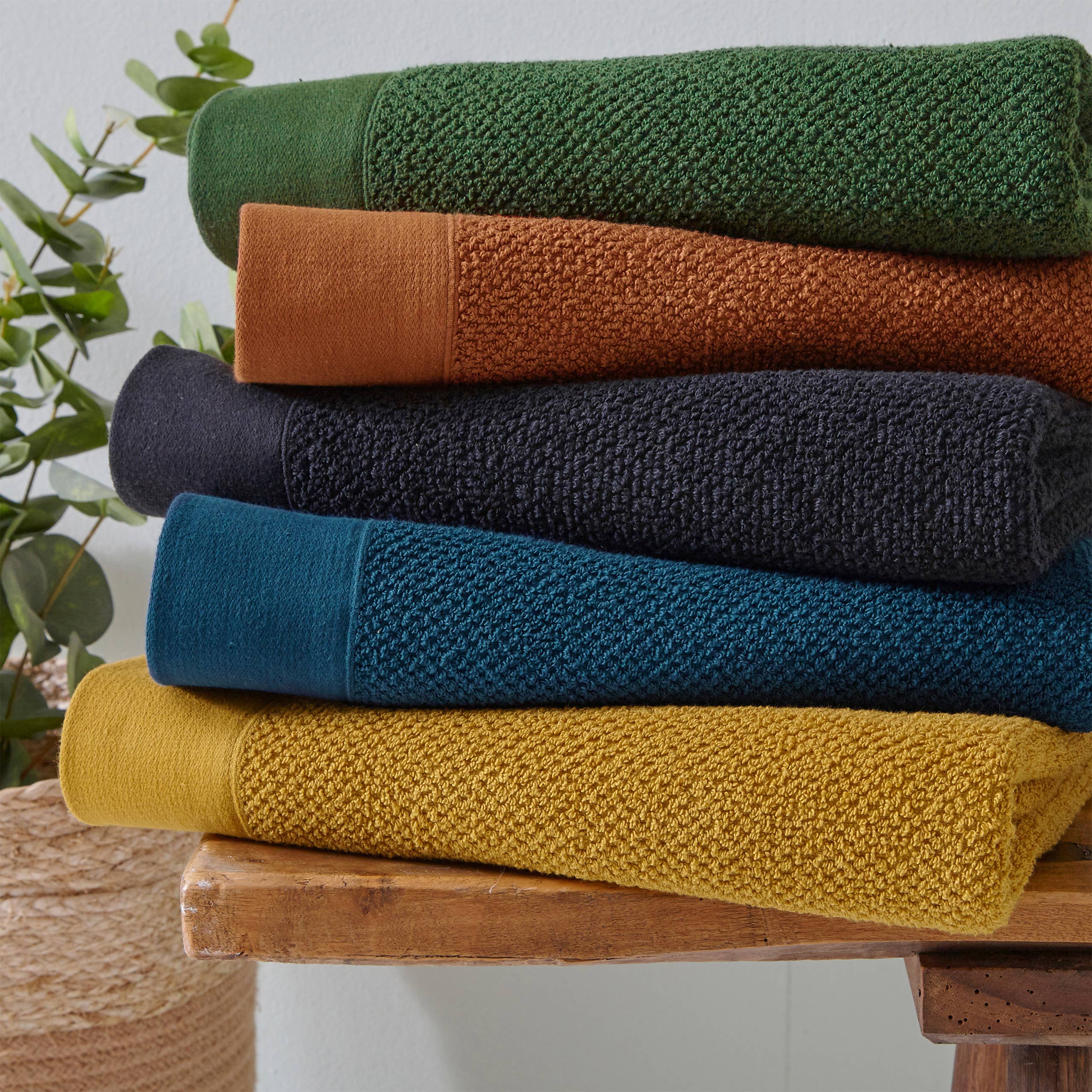 Textured Weave Towels Blue for wholesale on Faire4