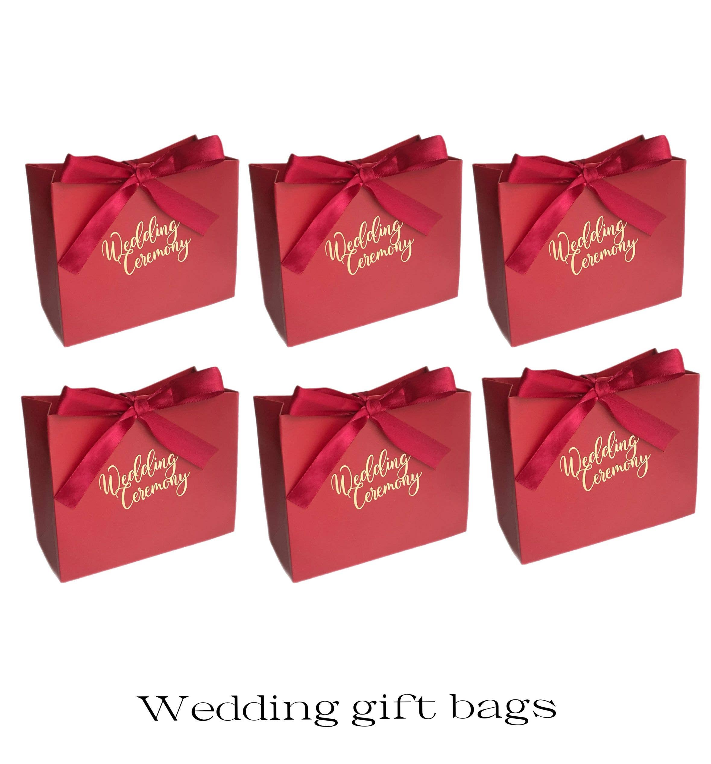 Rosso Borsa regalo rossa in carta con nastro per bomboniere e regali festivi in vendita all'ingrosso su Faire0