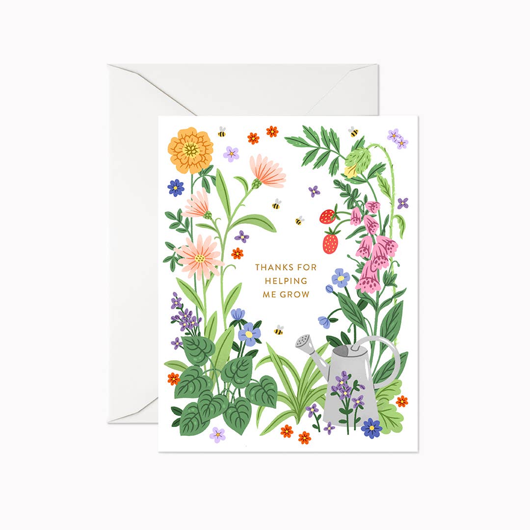 Linden Paper Co. – wholesale Thank you card – Thanks for Helping Me Grow | Greeting Card