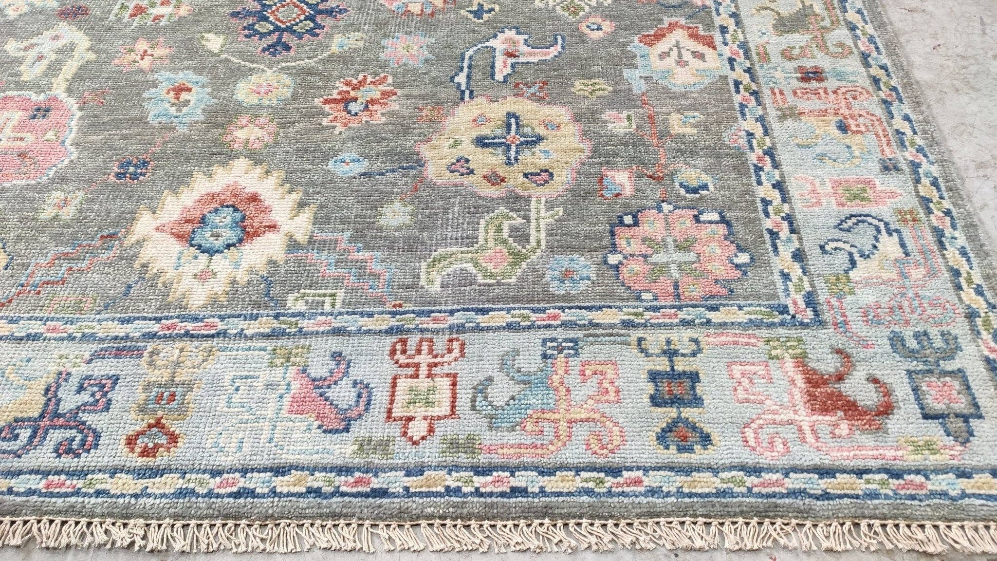 Banana Manor Rug Co. - Wholesale Area Rug - Bianca  8x10 Grey Hand-Knotted Oushak Rug16