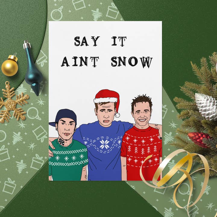 Blink 182 - Dis-moi que ce n'est pas une carte de Noël Snow. pour la vente par Fyne Print