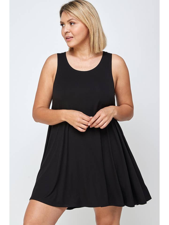 Haute Fox Plus Size & Contemporary – wholesale Tunic – Women’s – Plus Size Solid Tank Swing Tunic - PL12908-2DT