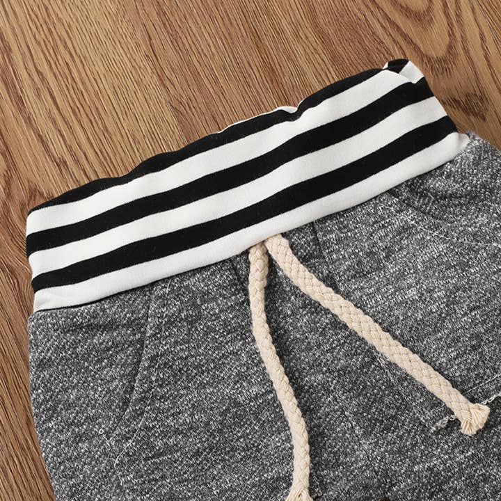 Fennco Styles - Wholesale Top & Pant Set - Kids - Grey Dinosaur Baby Hooded Sweatshirt and Pants