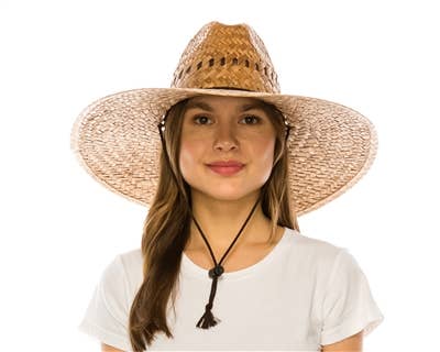DNMC - Wholesale Straw Hat - Women's - UPF 50+ Palm Leaf Straw Lifeguard Hat - Made in Mexico0