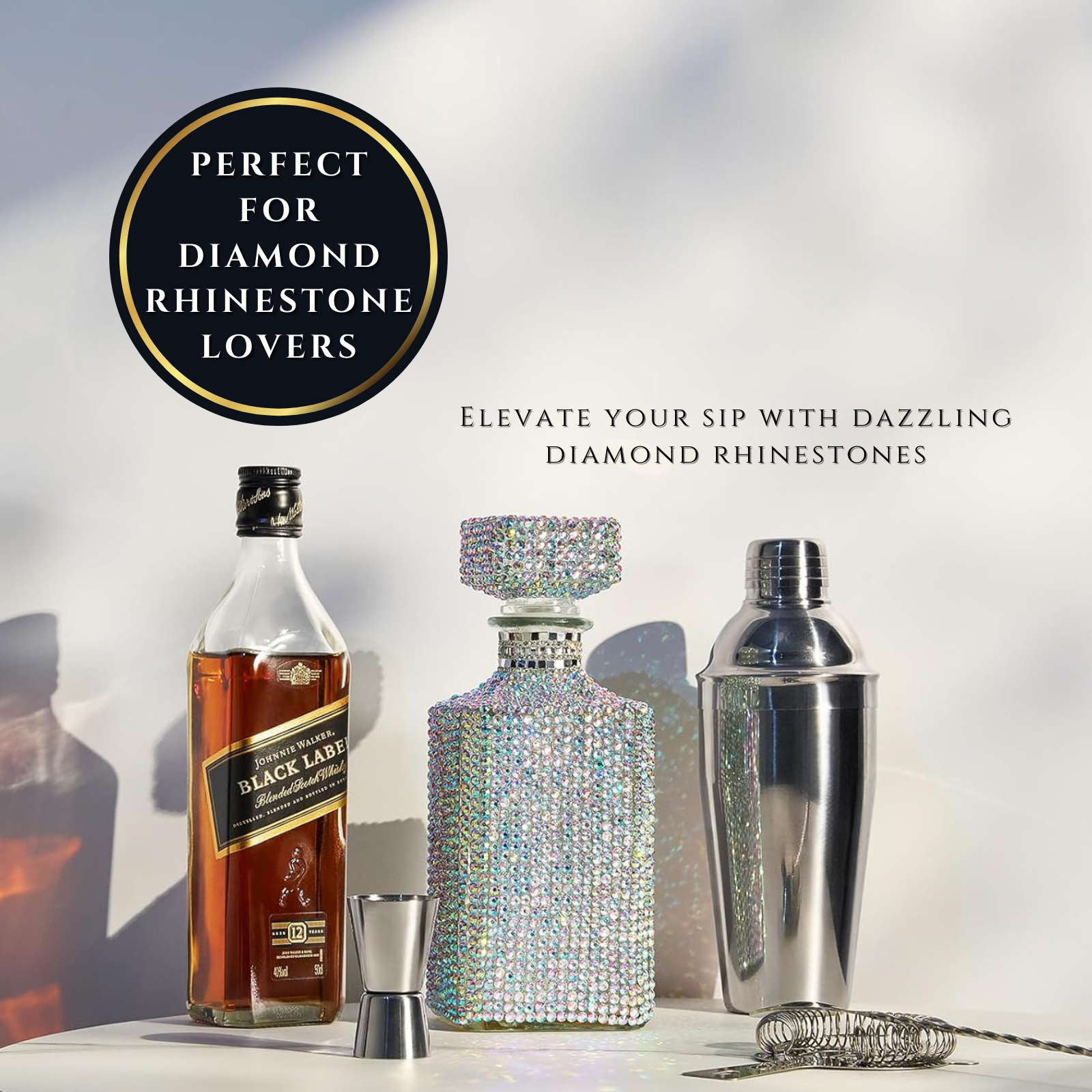 The Wine Savant /  Khen Glassware - Vente Carafe - Carafe à décanter unique en diamant et strass | Bling 730 ml2