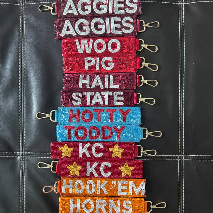 Tatter'd Royals - Wholesale Keychain - Women's - College Sequin Keychains6