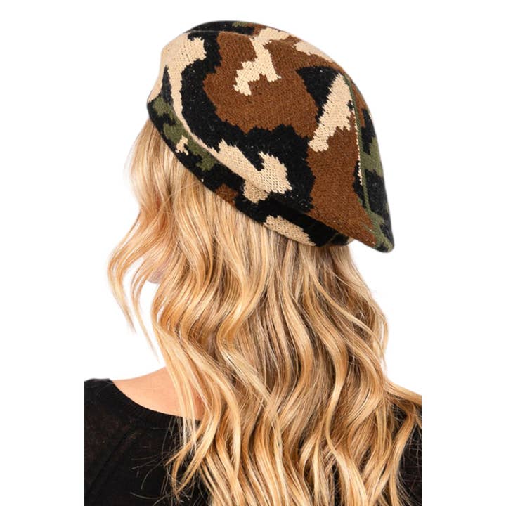 Artini Accessories - Wholesale Beret - Women's - Camouflage Knitted Beret2