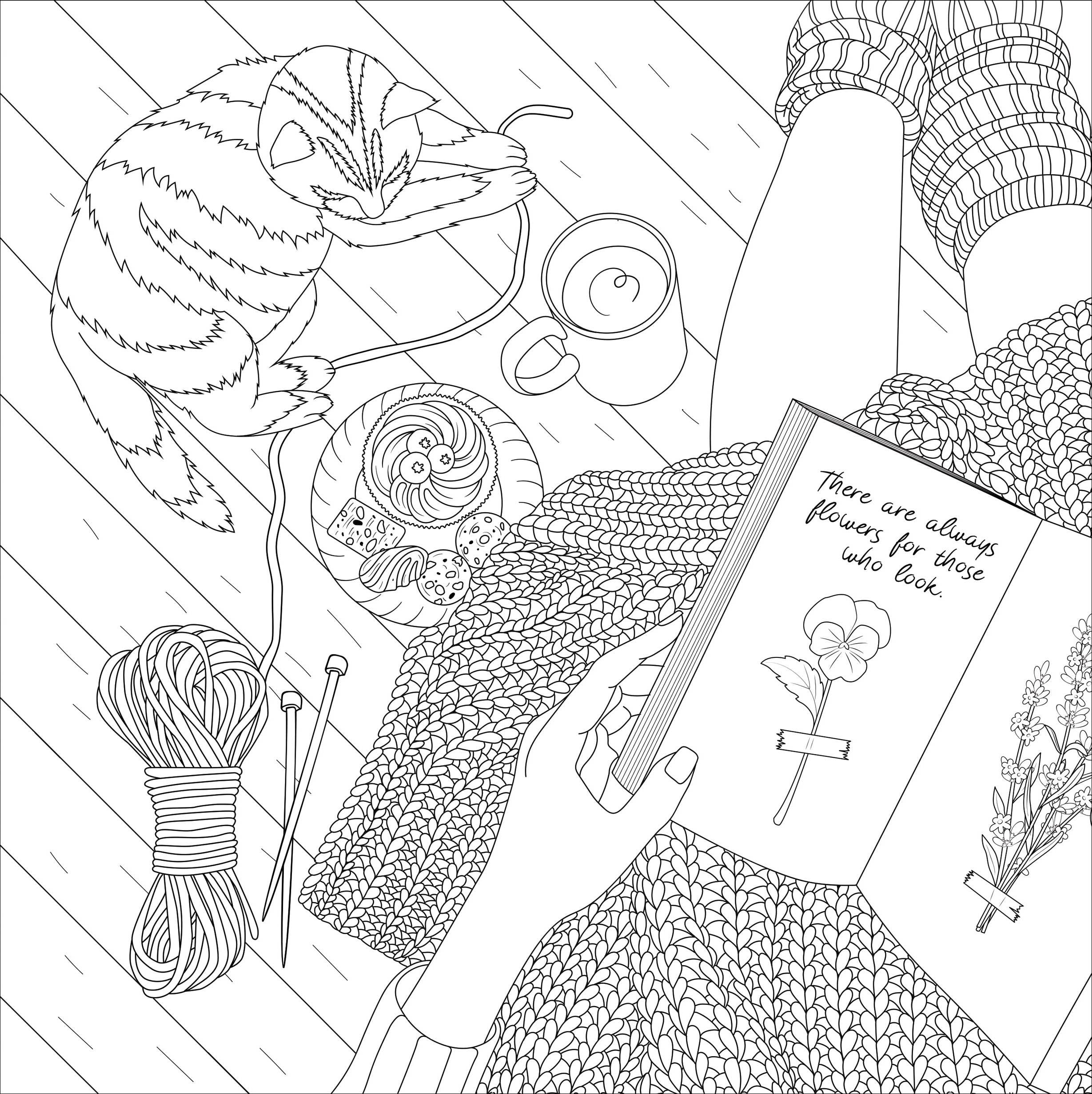 Peter Pauper Press - Wholesale Coloring & Activity Book - Adult - Cottagecore Adult Coloring Book3