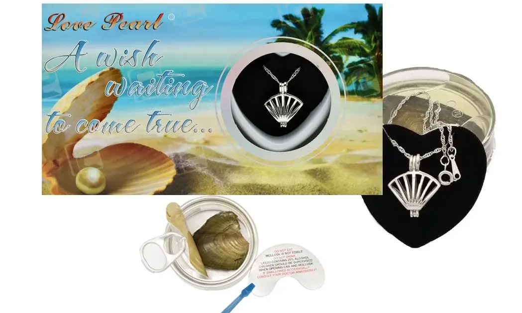 7 Star - Wholesale Pendant/Charm Necklace - "Shell" Love Pearl Kit with Pendant Necklace0