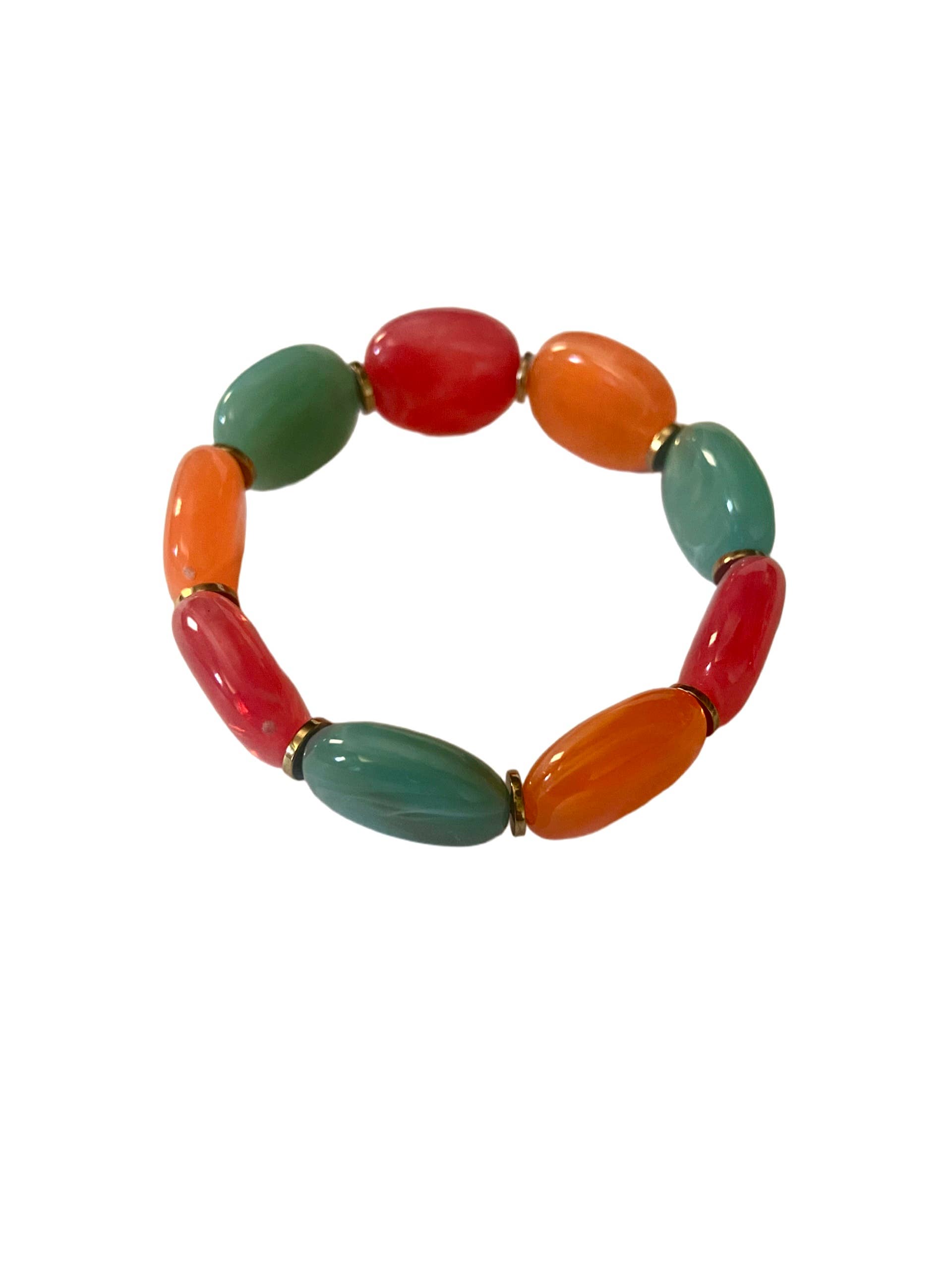 Misdi By Diane – Pulseira de missangas por atacado – Pulseira elástica resina oval multicolorida0