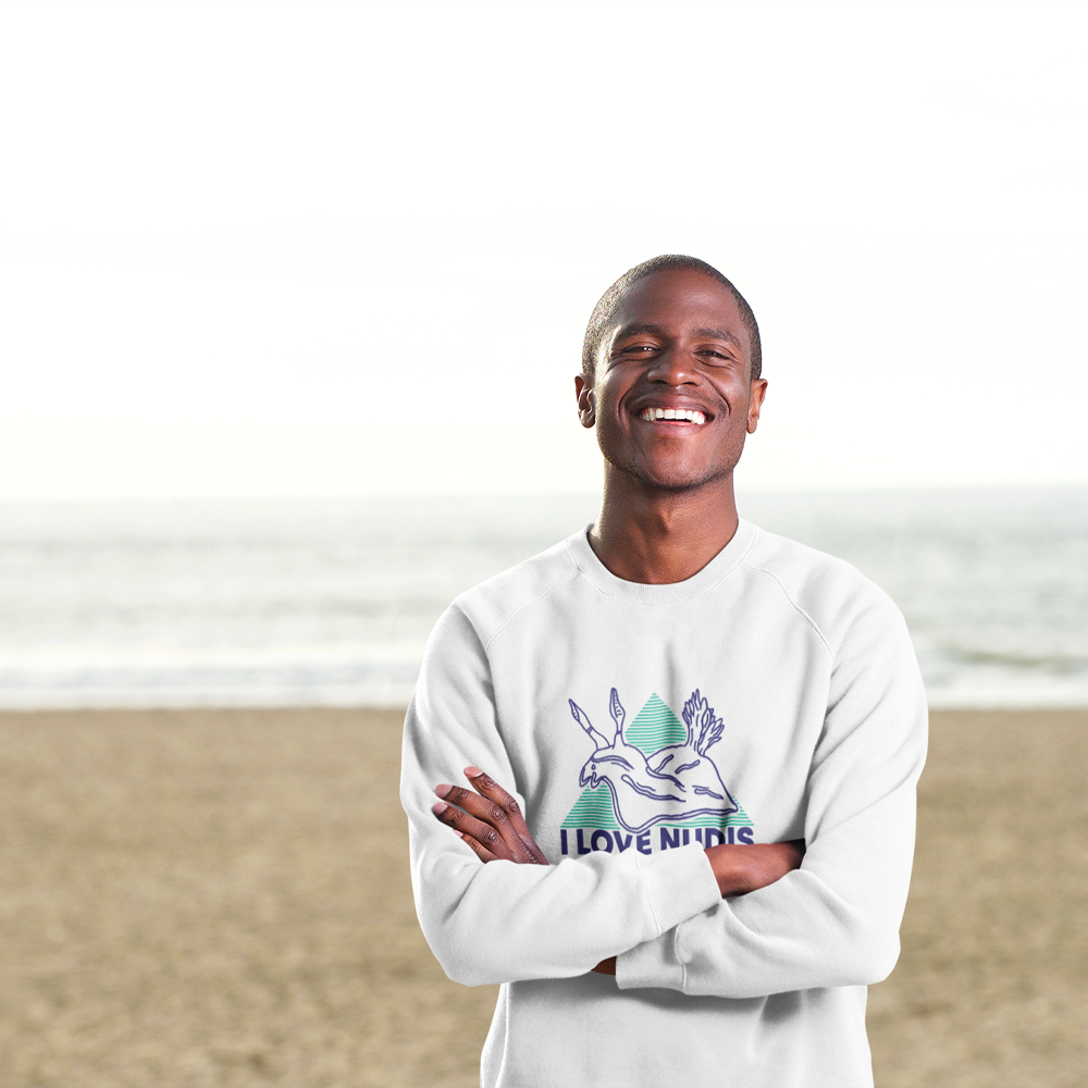 I LOVE NUDIS™ Crewneck Sweatshirt - White for wholesale on Faire5