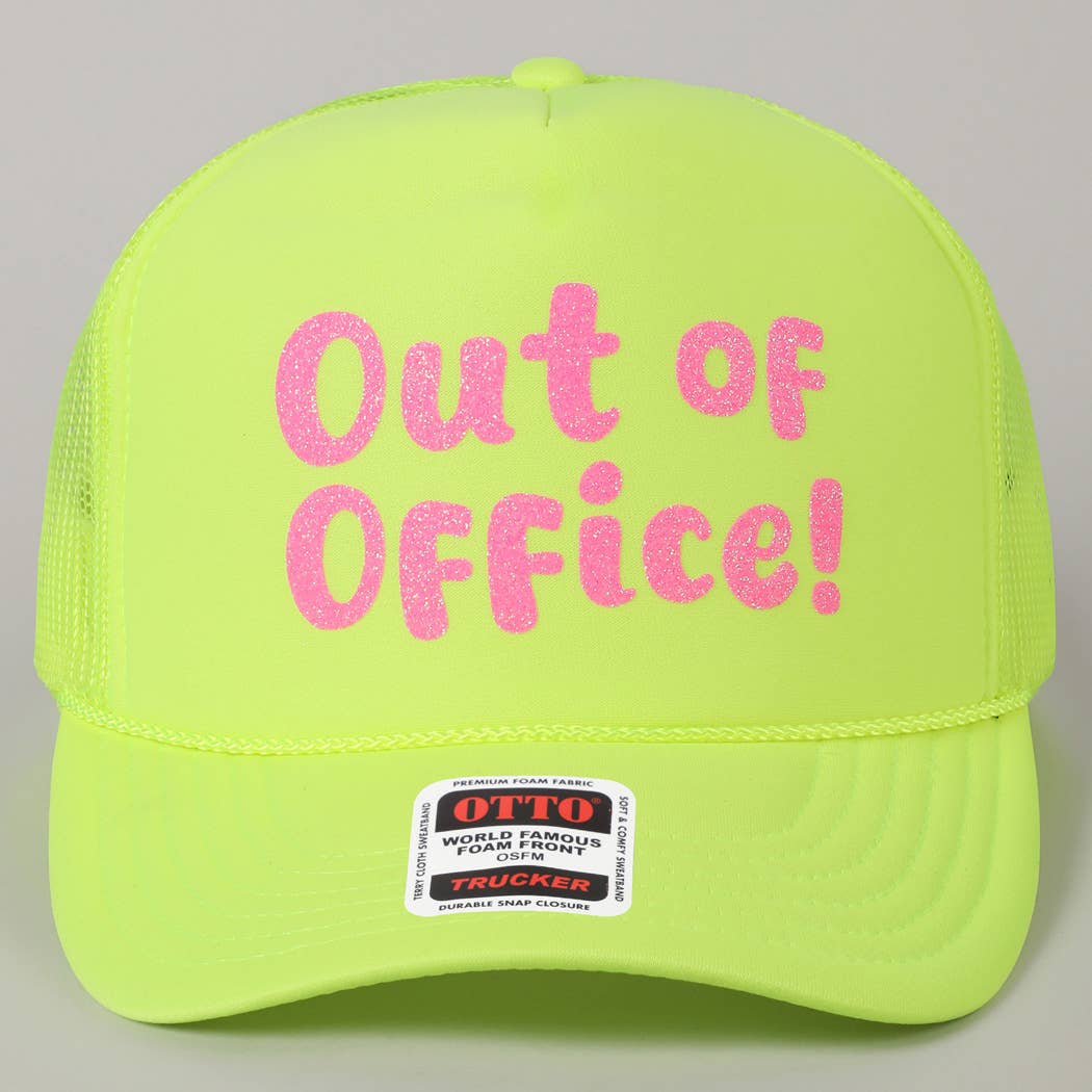 Fashion City - Wholesale Trucker Hat - Unisex - Out of Office Glitter Letter Logo Foam Trucker Hat34