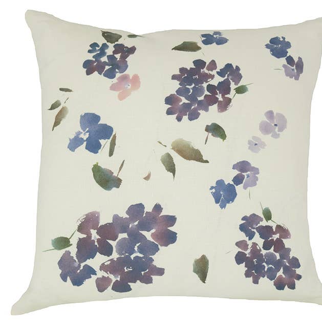 Floral/Nature/Hydrangea Fragments Linen Pillow for wholesale by Ox Bow Decor