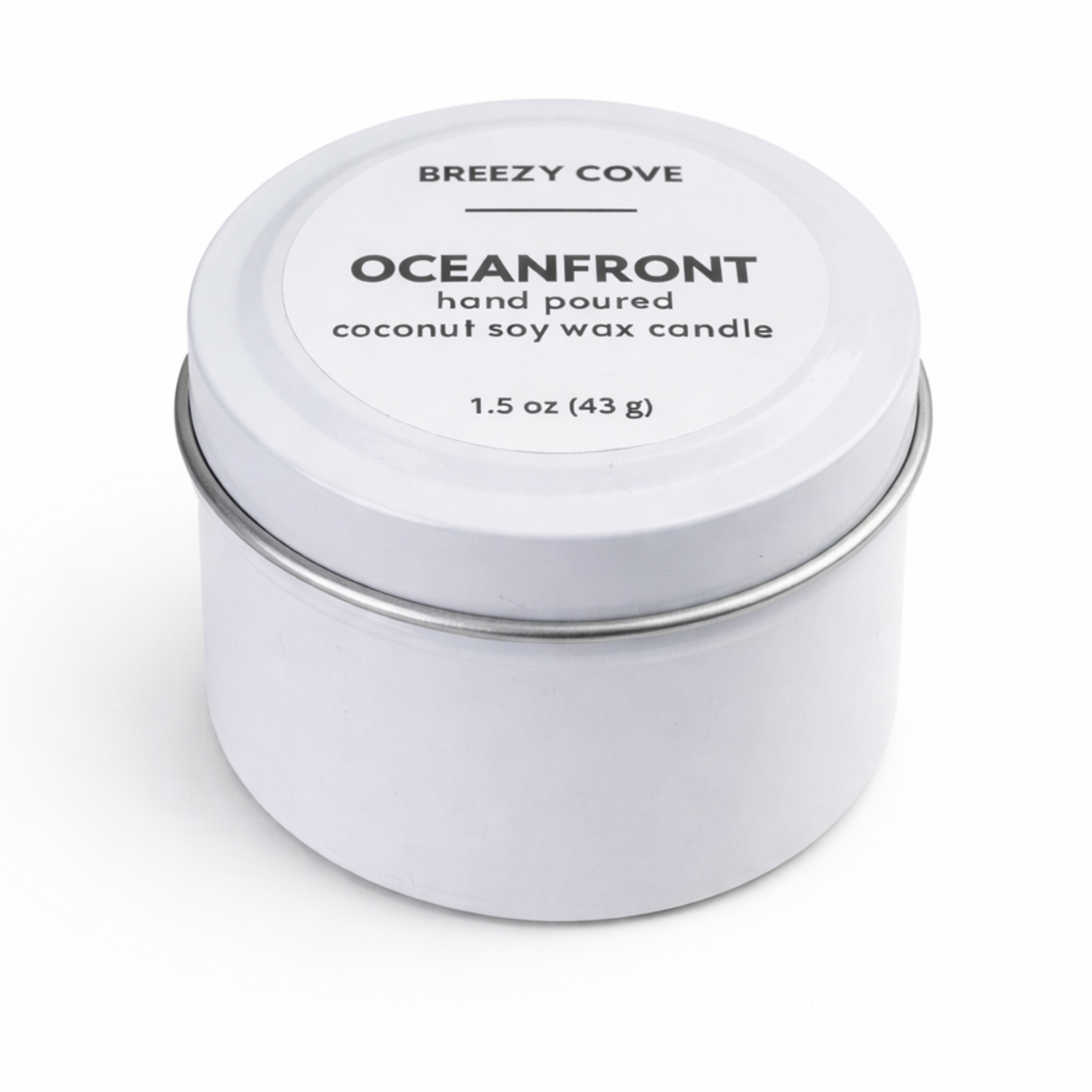 Breezy Cove - Wholesale Travel Candles - Oceanfront Beach Candle, Mini Tin Candle, Coconut Soy2