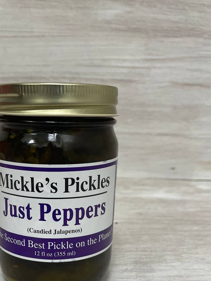 Just Peppers Mickle's Pickles 12oz Jar for wholesale by Mickle’s Pickles