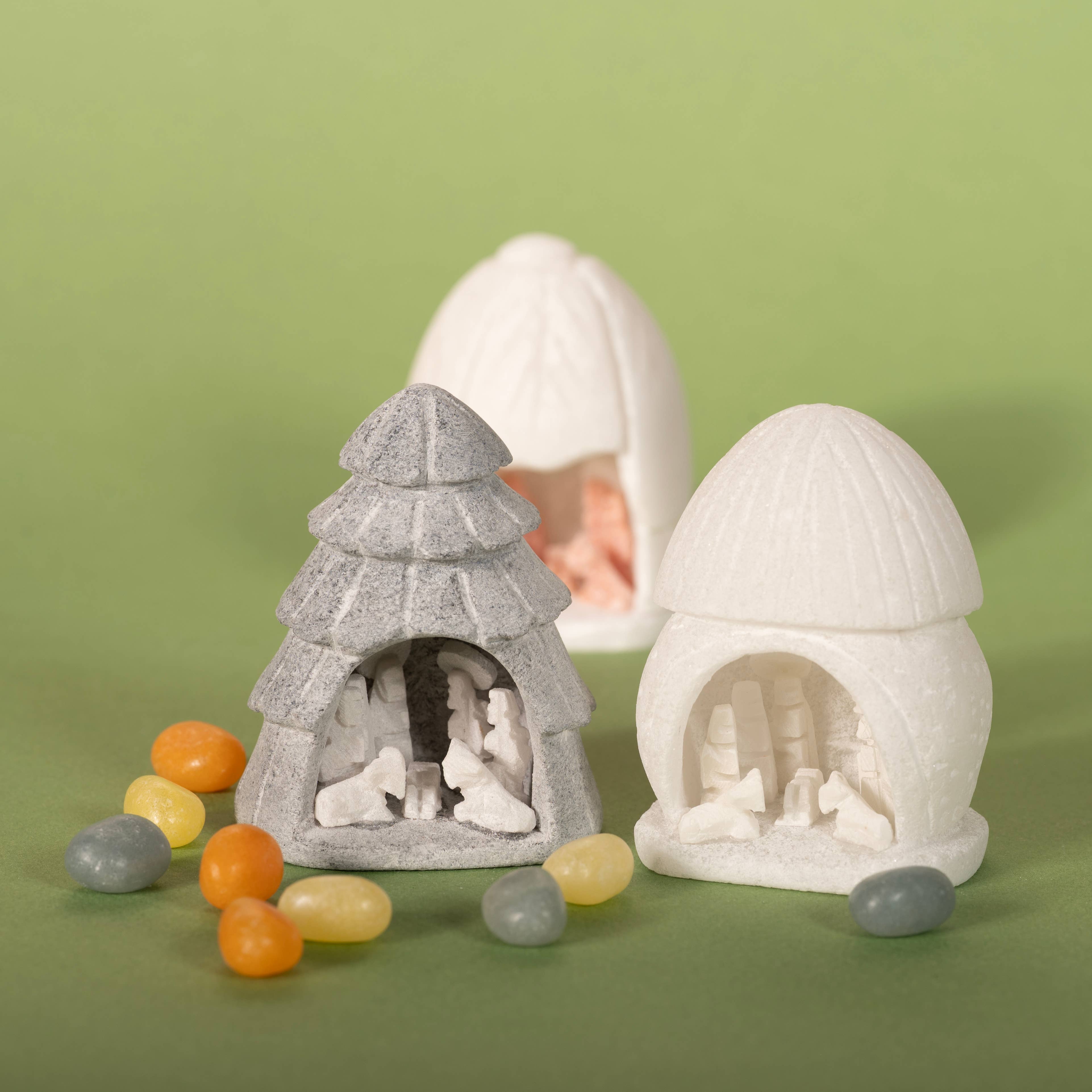 Lucuma Designs - Vendita all'ingrosso Decorazione per presepe - Intaglio in Alabastro della Natività - M 2,25" - Pronto per Regalo, Fatto in Perù1