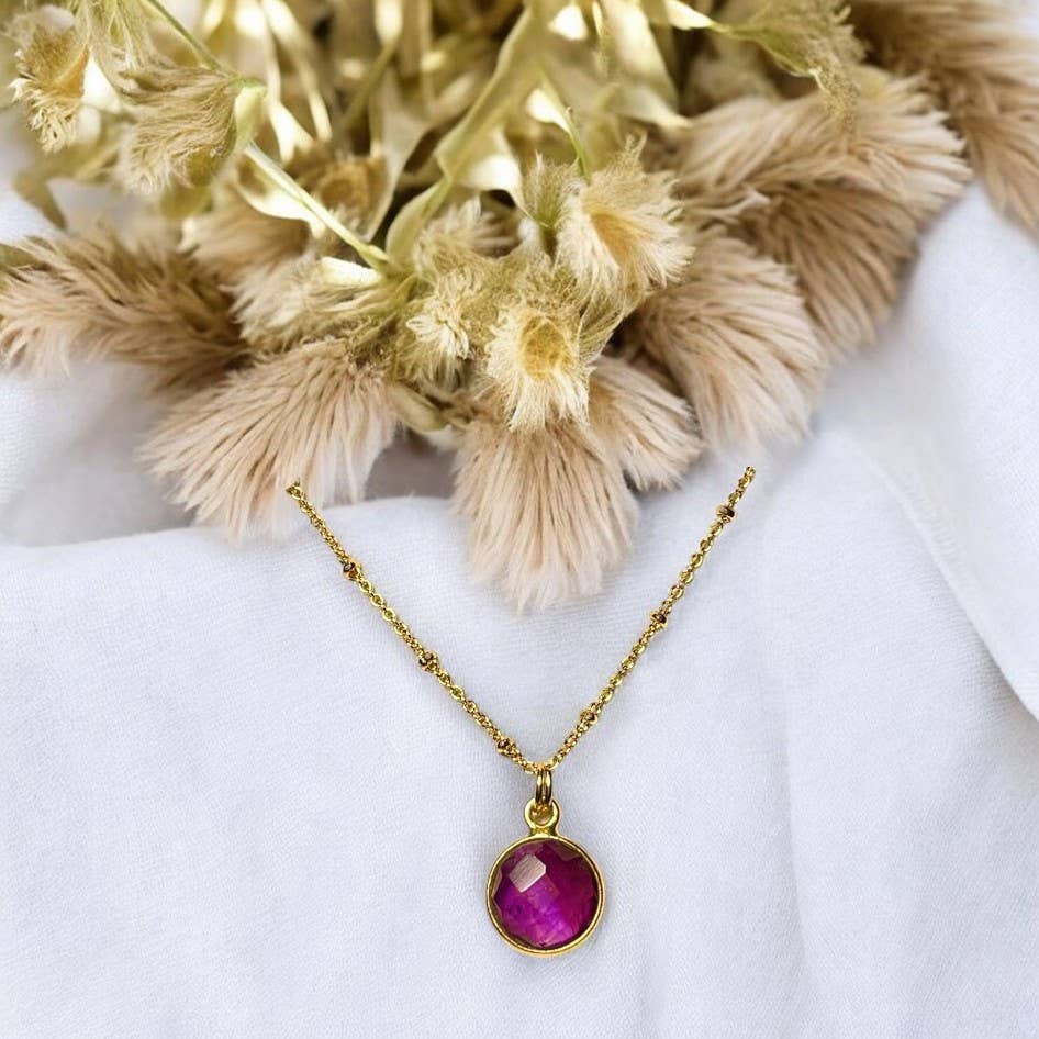 TOURMALYN - Wholesale Pendant/Charm Necklace - Gold plated amethyst pendant14