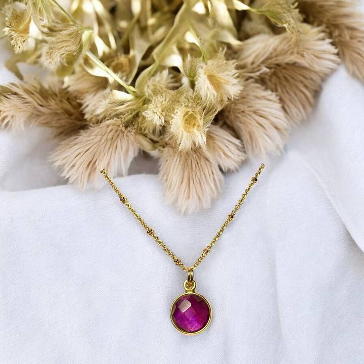 TOURMALYN - Wholesale Pendant/Charm Necklace - Gold plated amethyst pendant14