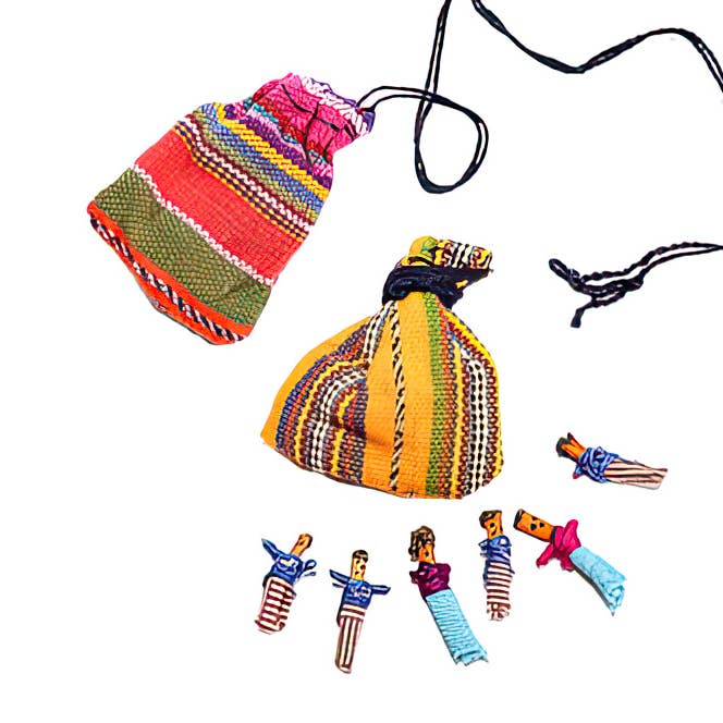 Gypsy Rose - Wholesale Doll - Kids - NO HURRY TO WORRY LIL' JASPE POUCH WITH 6 WORRY DOLLS0