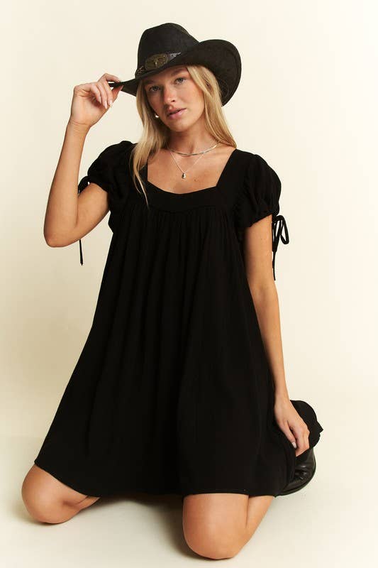 JADE BY JANE – Engroshandel Kjole - Dame – VASKET LÆRREDSKJOLE MED BOBLEÆRMER8