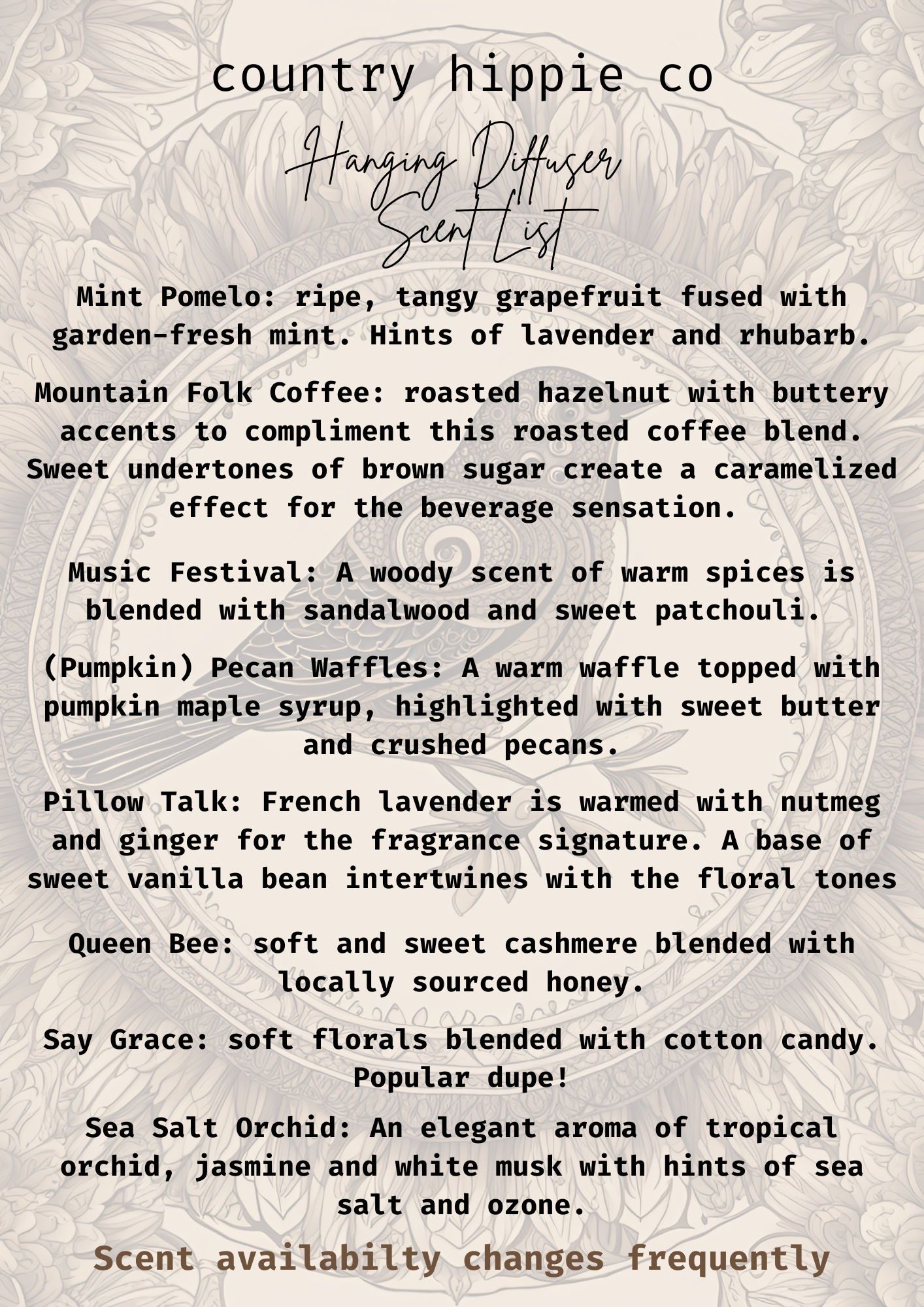 Country Hippie Co. - Vendita all'ingrosso Deodorante per auto - Unisex - Diffusore di fragranze da appendere per auto/armadio9