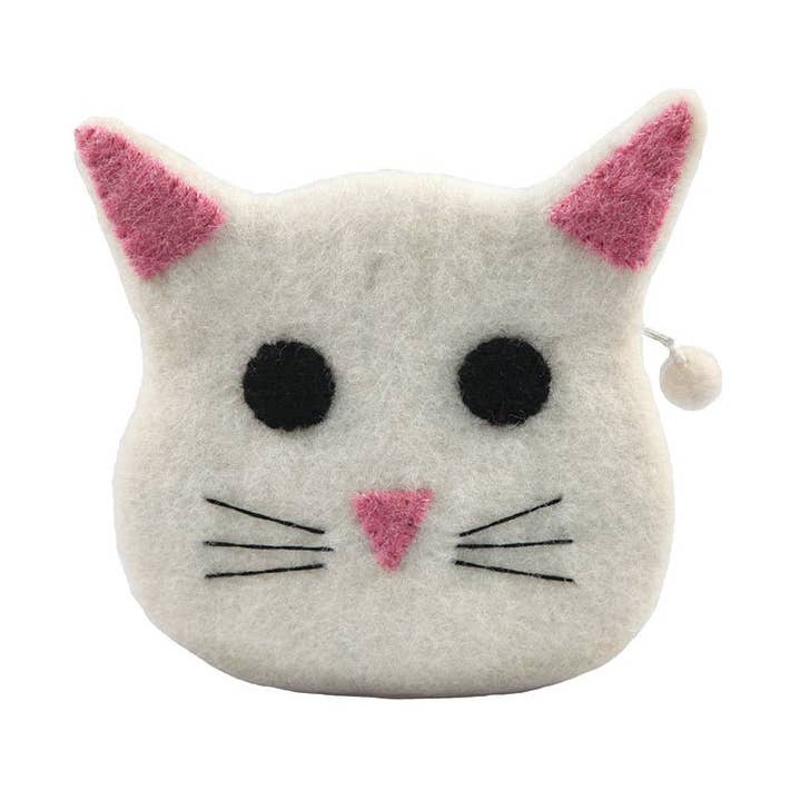 White Cat face shape coin purse for wholesale by BNB Crafts Inc.