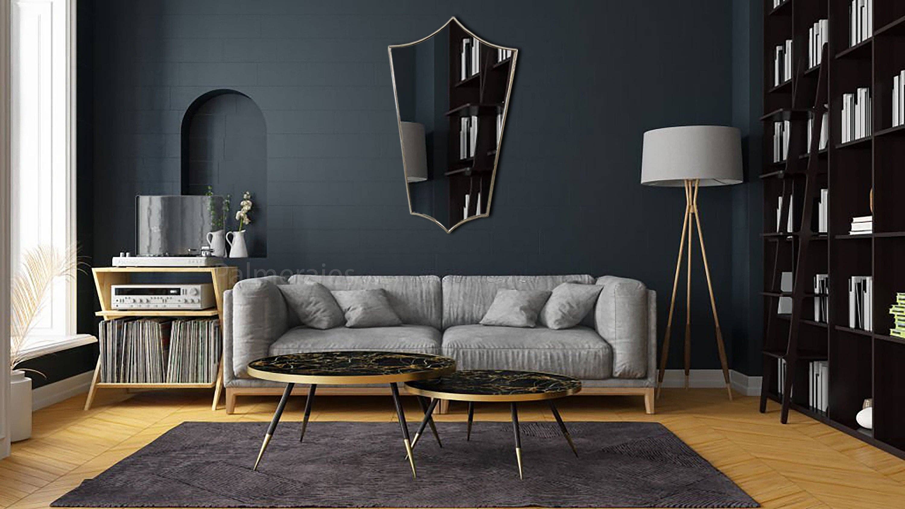 Palmeraies – Großhandel Wandspiegel – Italienischer antiker Messingspiegel - Unlackierter Messingspiegel7