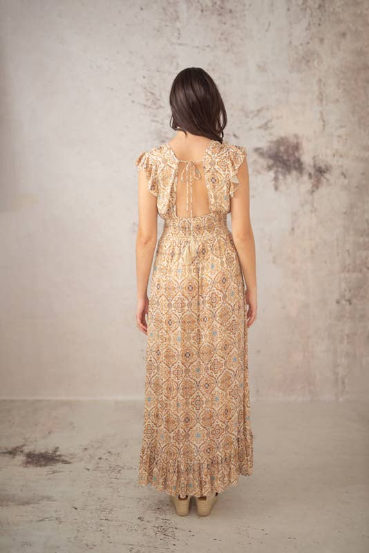 Lula Natura - Wholesale Dress - Women's - CARLOTA LONG BROWN DRESS5