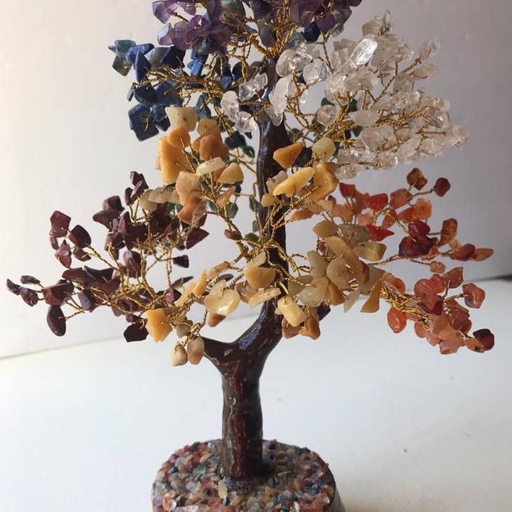 jiomind - Vendita all'ingrosso Decorazioni da tavolo - Bonsai in pietra preziosa/cristallo dei sette chakra (albero da 500 fiches)