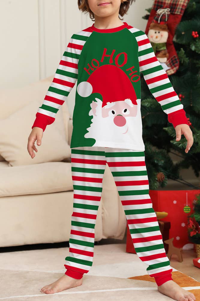 UNISHE - Wholesale Lounge Set - Women's - Striped Santa Print Family Loungewear Set ZZKF1203
