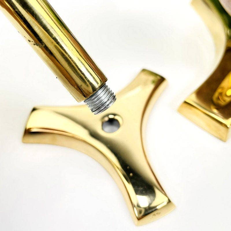 Rock Paradise - Vente Décorations de table - Grand porte-sphère doré en métal cristallin - Deux styles7