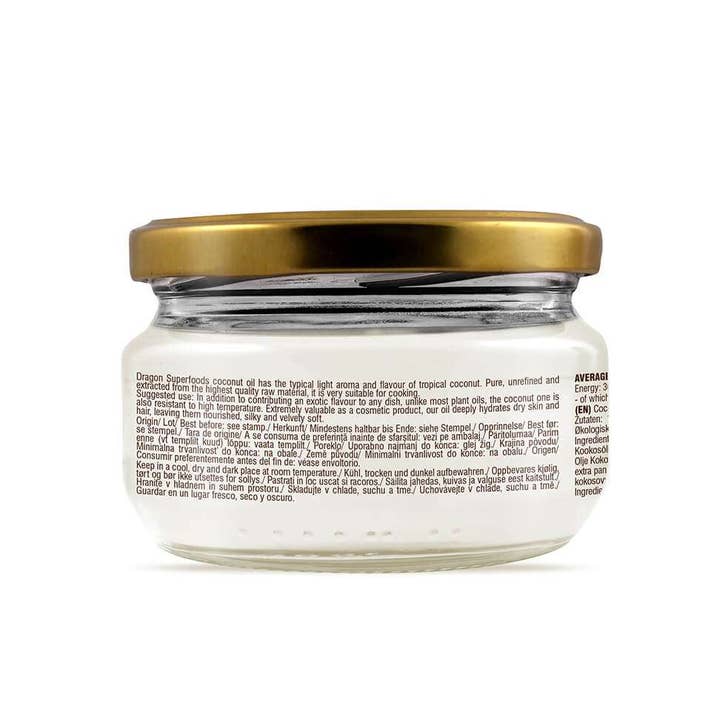 Bett'r - Vendita all'ingrosso Olio da cucina - Olio di cocco, extra vergine, bio, Dragon Superfoods, 100ml