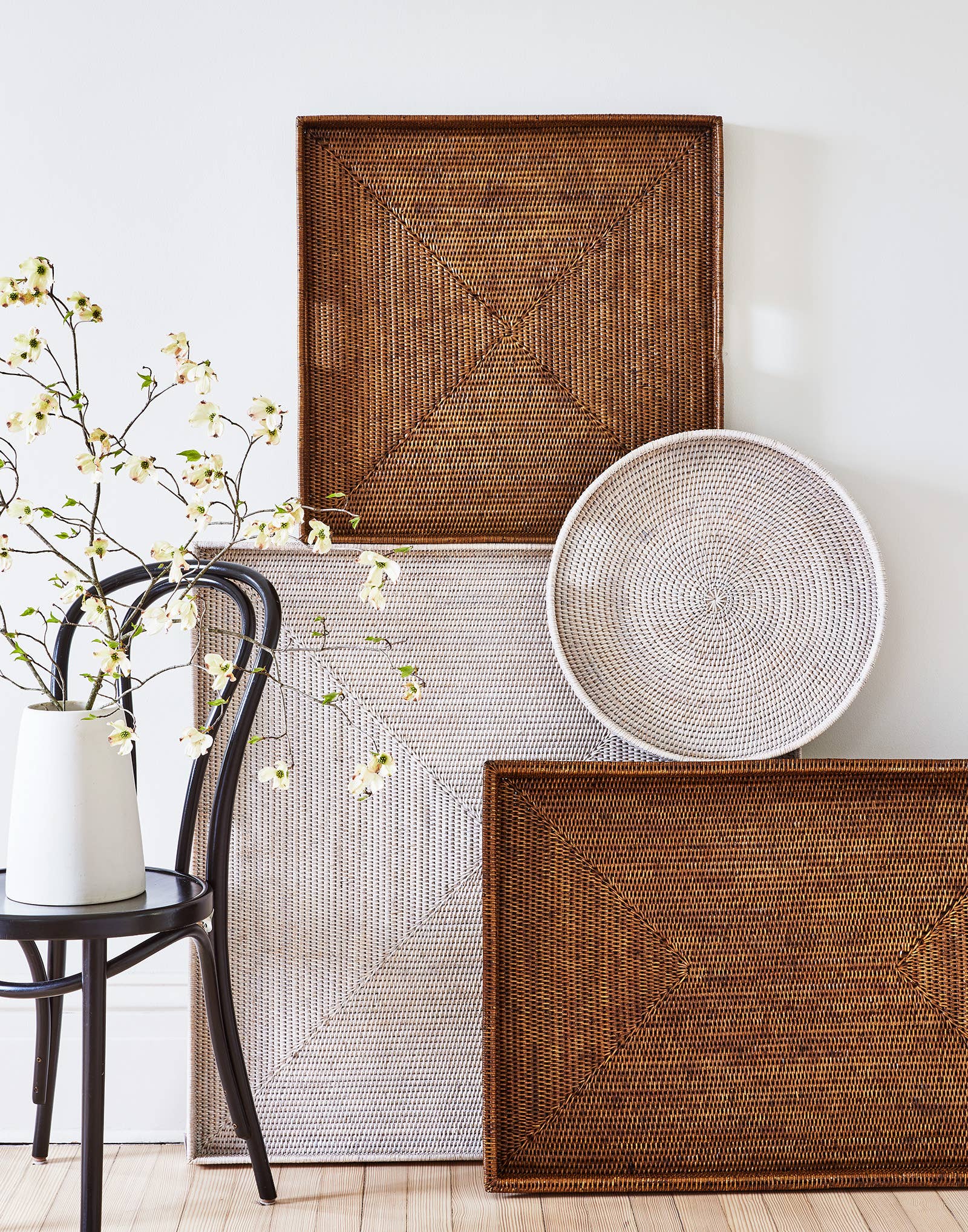 Matahari - Wholesale Serving Tray - Square Tray w/ Handle  - AB 36x36x2' or 25" x 25" x 2"2