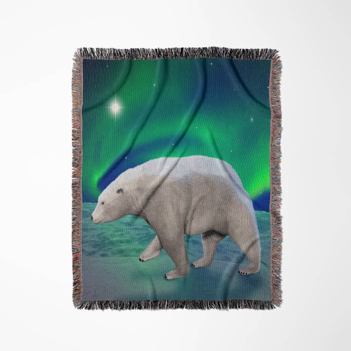 3dRose - Wholesale Throw Blanket - 3dRose, Polar Bear Aurora, Blanket