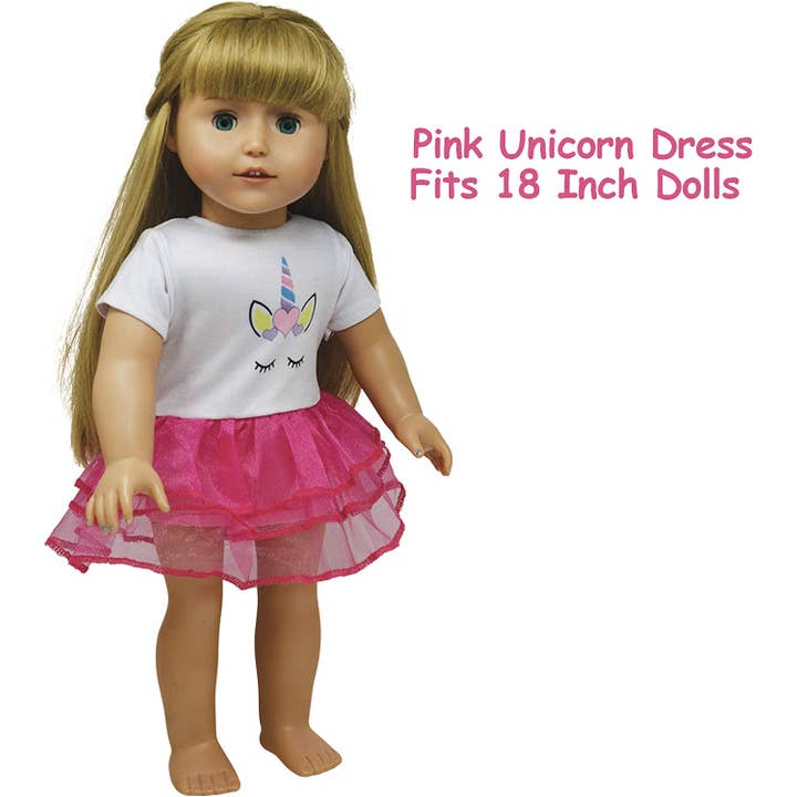 The New York Doll Collection - Wholesale Doll Clothing - Kids - 18 Inch Doll Unicorn Clothes Dresses and Pajamas Outfit Set1