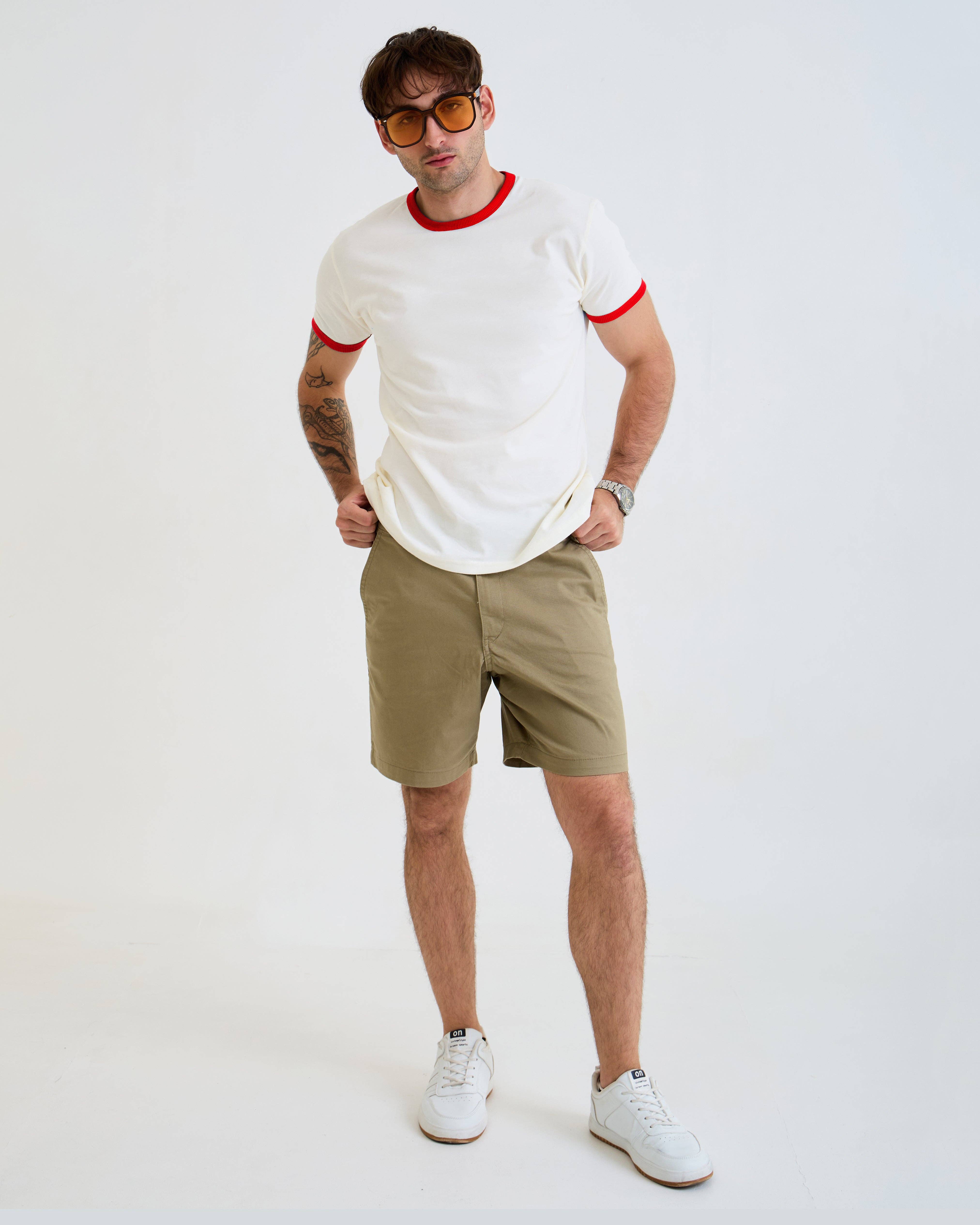 Artree - Wholesale T-Shirt - Unisex - Ringer Vintage Blank Unisex T Shirt (Red)1