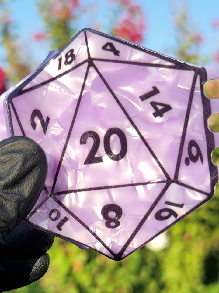D20 Hair Claw - Purple for wholesale by Color Spray Creations