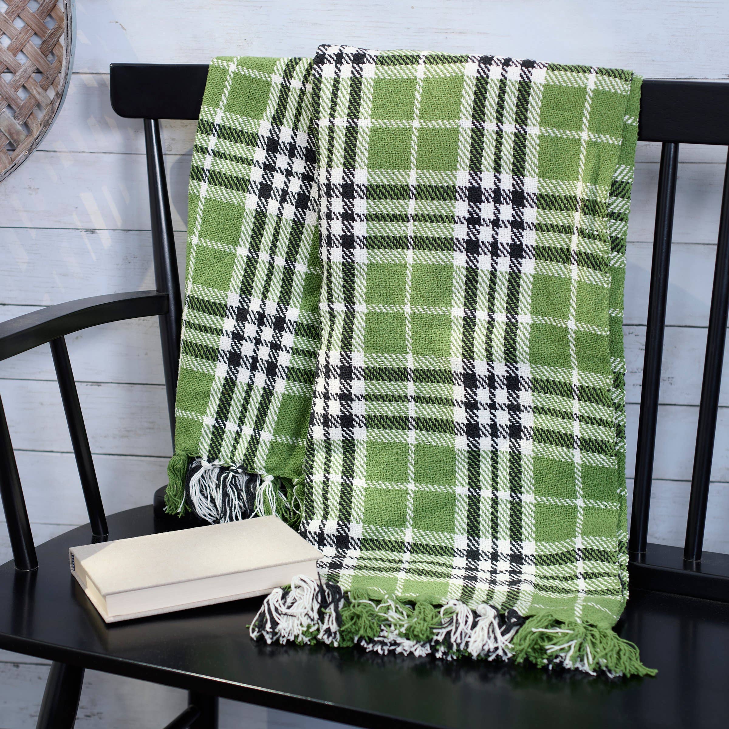 Primitives by Kathy - Wholesale Throw Blanket - Green Tartan Plaid Throw2