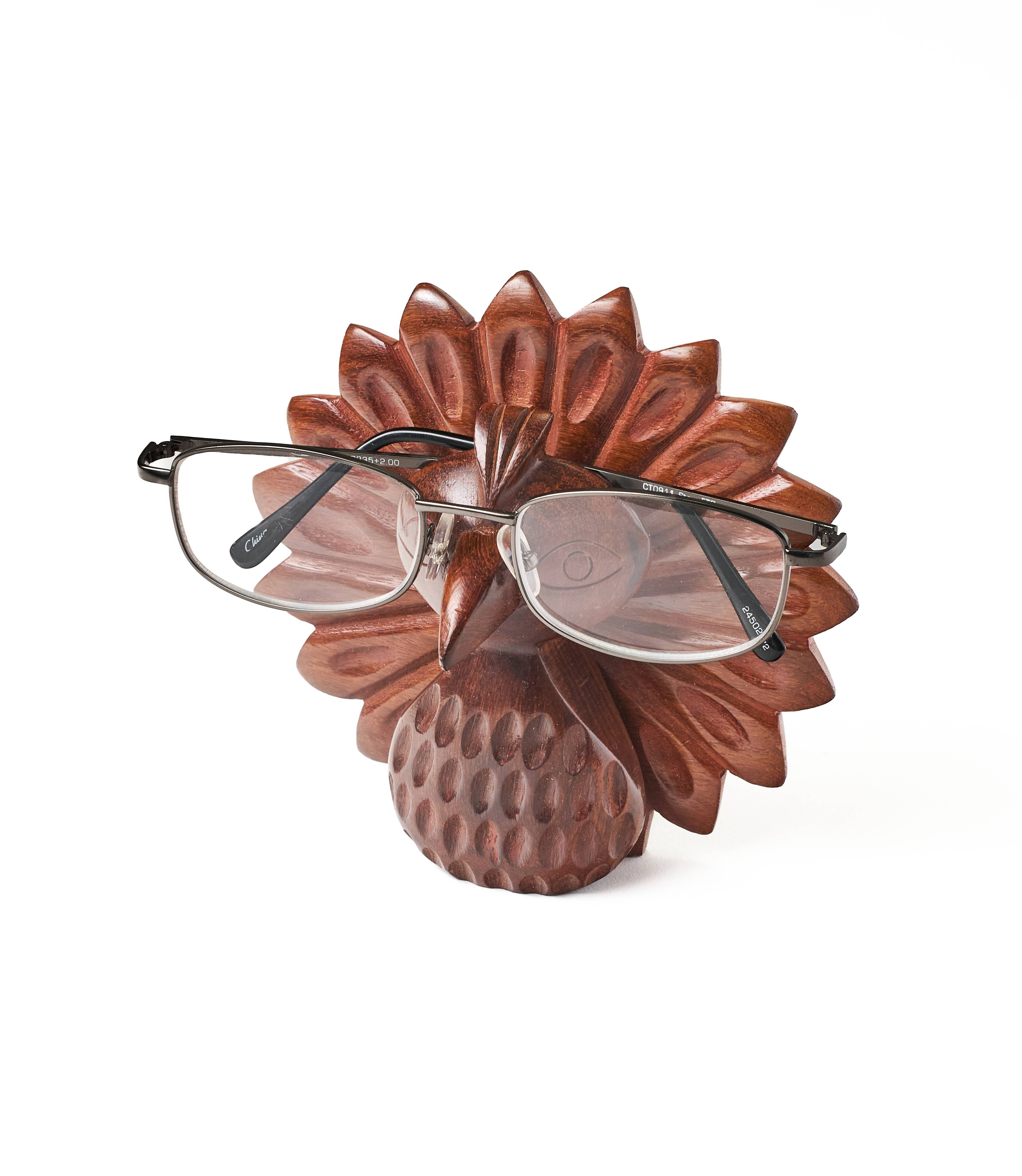 Matr Boomie Fair Trade – wholesale Fodral för glasögon och solglasögon - Unisex – Peacock Glasögon Hållare Stand - Handgjorda Trä1